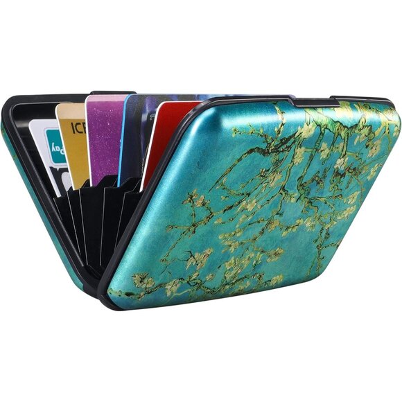 Wallet Credit Cards Holder Apricot flower - Picture 6 of 7